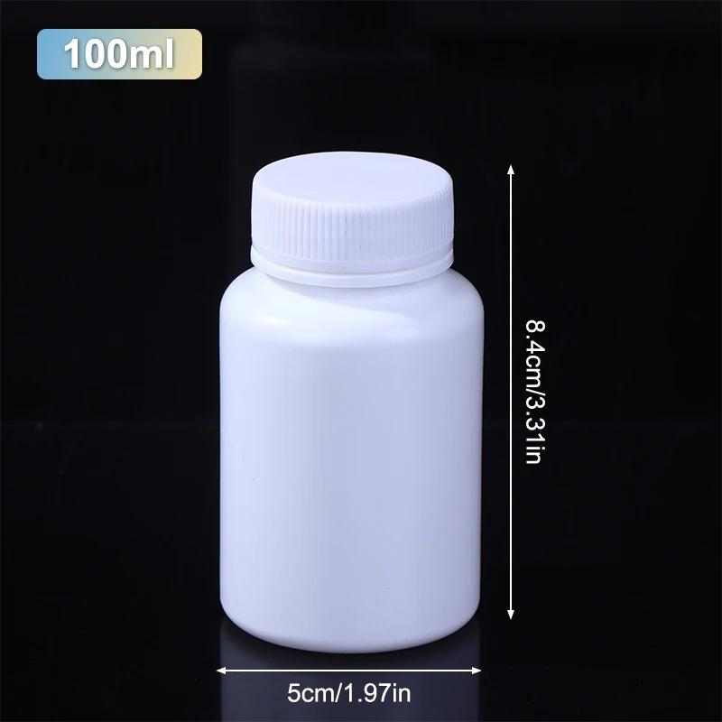 15 ml-180 ml Plastflaske Hvit Medisinflaske Med Skrukork Matkvalitet PE Oppbevaringspakning Beholder Pilleboks Etuiholder