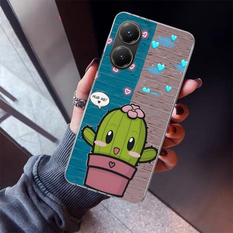 Cartoon Plant Cactus Phone Case For Xiaomi Poco X7 X6 X5 Pro F7 Ultra Redmi 15C 15 13 13C 12 12C 10 10A 10C 9 9A 9C 9T Shell Poc