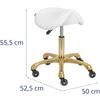 Cosmetic saddle stool on wheels up to 150 kg york - white gold