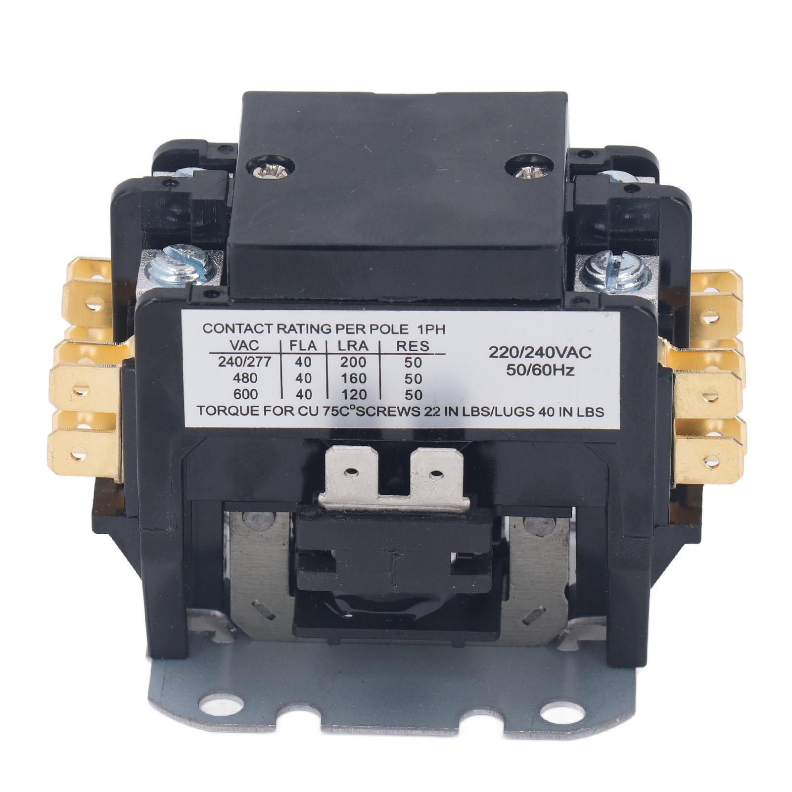 Painter Unisex Silver Air Conditioner Contactor 40 Amp 2 Pole Alloy Contact Copper Coil Contactor For Hvac Condenser Compressor Motor