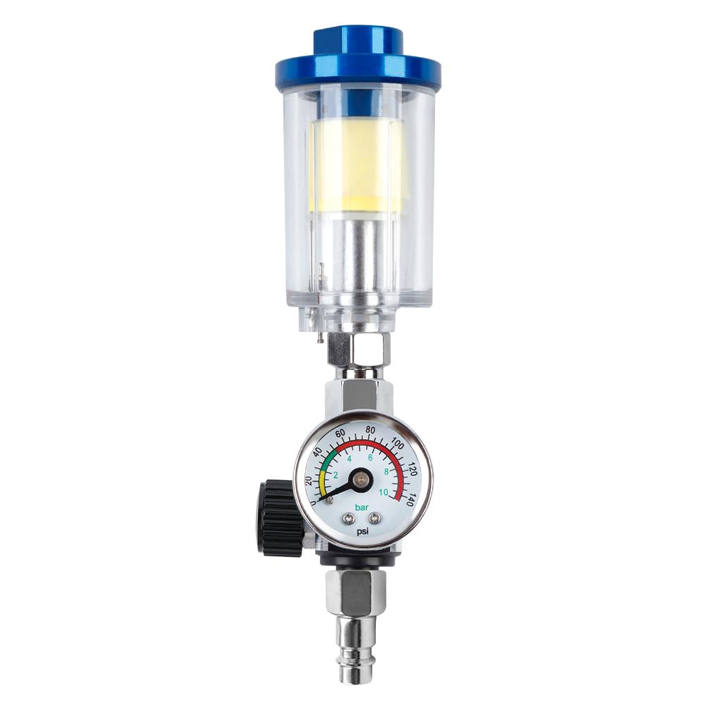 Spray Gun Oil/Water Separator, 1/4" Filter Pressure Regulator, EU Adapter With Air Pressure Regulator, Air Compressor Regulator