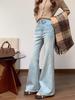 2025 Autumn Plus Size High Waist Stretch Jeans - Loose Fit, Slimming, Narrow Leg, Floor-Length for Women
