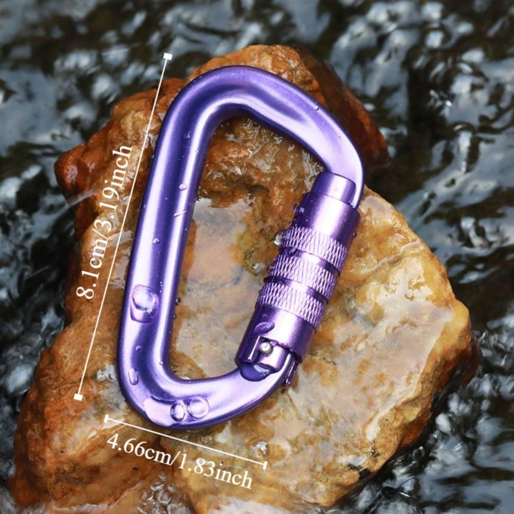 D-shaped Safety Auto Lock Buckle 12KN Professional Carabiner Hammock Hook  Hiking