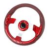 13in Universal Racing Steering Wheel Shockproof PU Leather Sport Style Steering Wheel for Vehicle with 6 Hole Hub