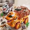 Plastic Simulated Tiger Transport Vehicle Tiger Transport Truck Toys  Desktop Ornament