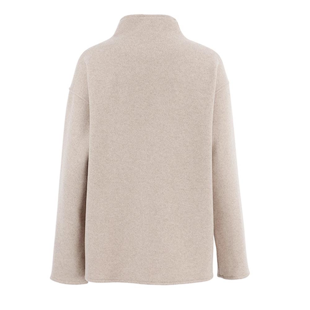 Dámský dvouřadý vlněný kabát jednobarevný ležérní elegantní britský styl všestranný top pro ženy