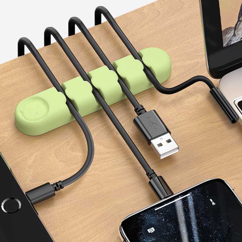 Silikon-USB-Kabel-Organizer, Kabelaufwicklung, ordentliche Schreibtisch-Management-Clips, Kabelhalter für Maus, Kopfhörer, Kabel-Organizer