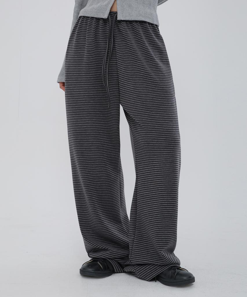 CHICKS Regular Striped Pants Black