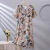 1011 New Spot Women's Spring, Summer and Autumn Cotton Silk Loose Thin Large Version Nightdress Simple and Comfortable Loungewear