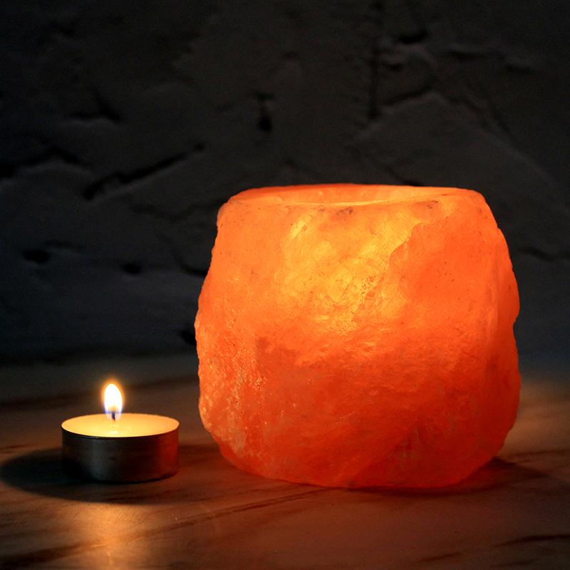 Handmade Himalayan Salt Candle Holders Natural Shape Himalayan Salt From China (Pink,One Size)