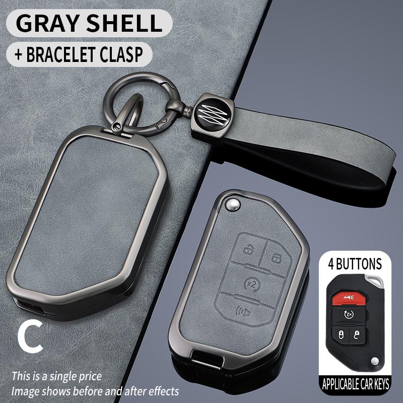 Car Key Case Fob Cover For Jeep Wrangler Gladiator Jl Jlu Rubicon Sahara Jlu Jt - Accessories