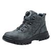 Safety Shoes Button Safety Shoes Steel Bag Head Anti-smashing and Stab-proof Midsole Labor Insurance Men's Wear-resistant Work Shoes