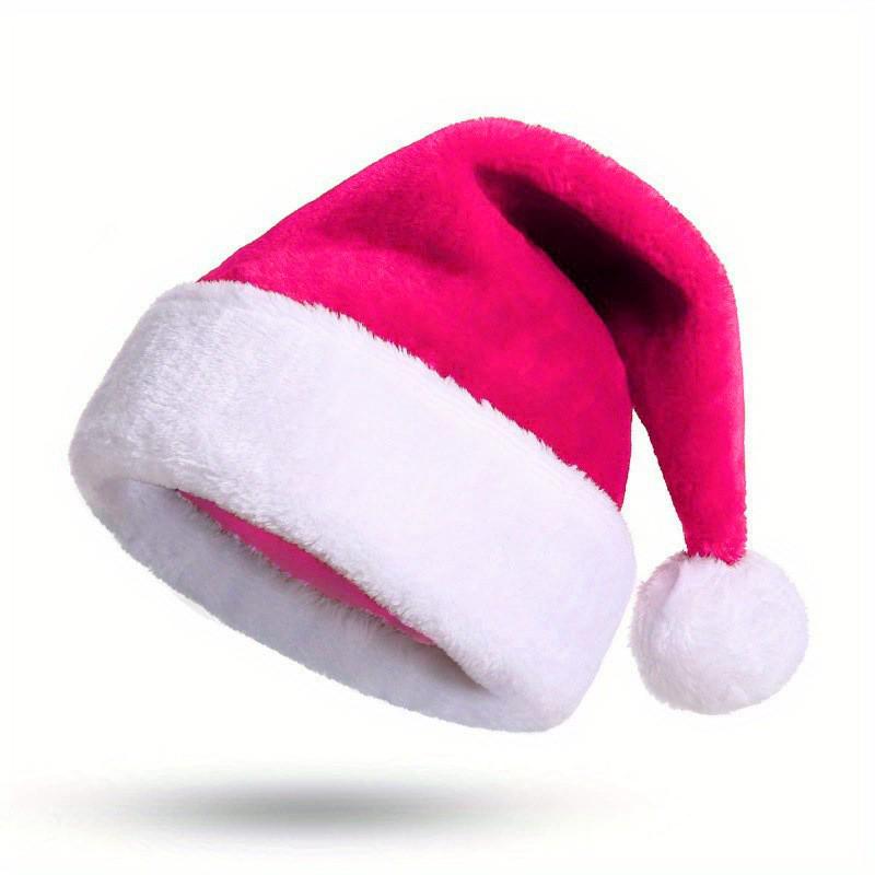 Weihnachtsmütze für Erwachsene mit dickem aufgerolltem Rand - Kurzer Plüsch.