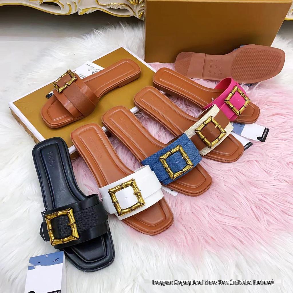 Women's Summer Metal Buckle Sandals: Stylish, Versatile, and Comfortable Flats for Any Occasion