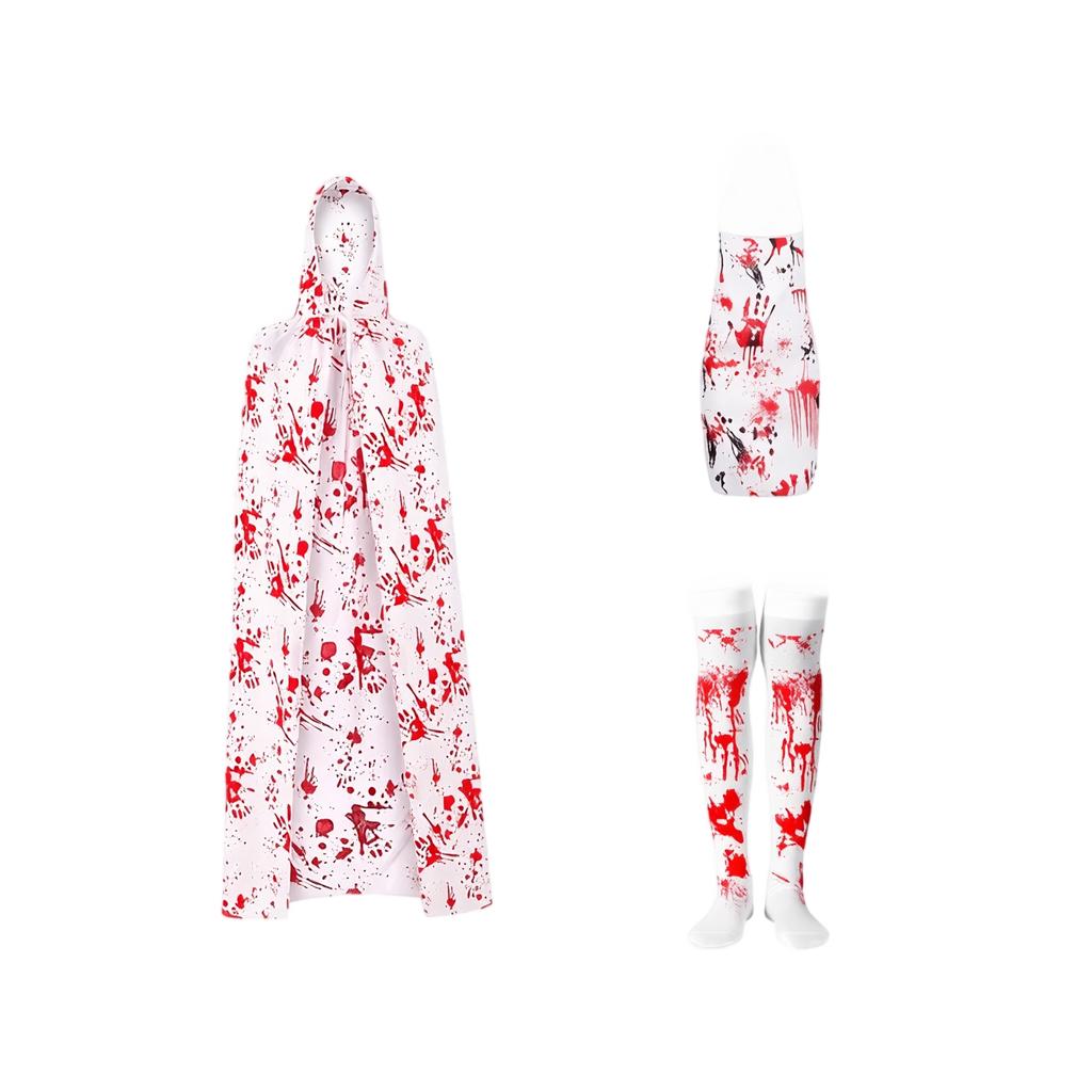 Adult Halloween Costume Set Bloody Cloak and for Party Cosplay
