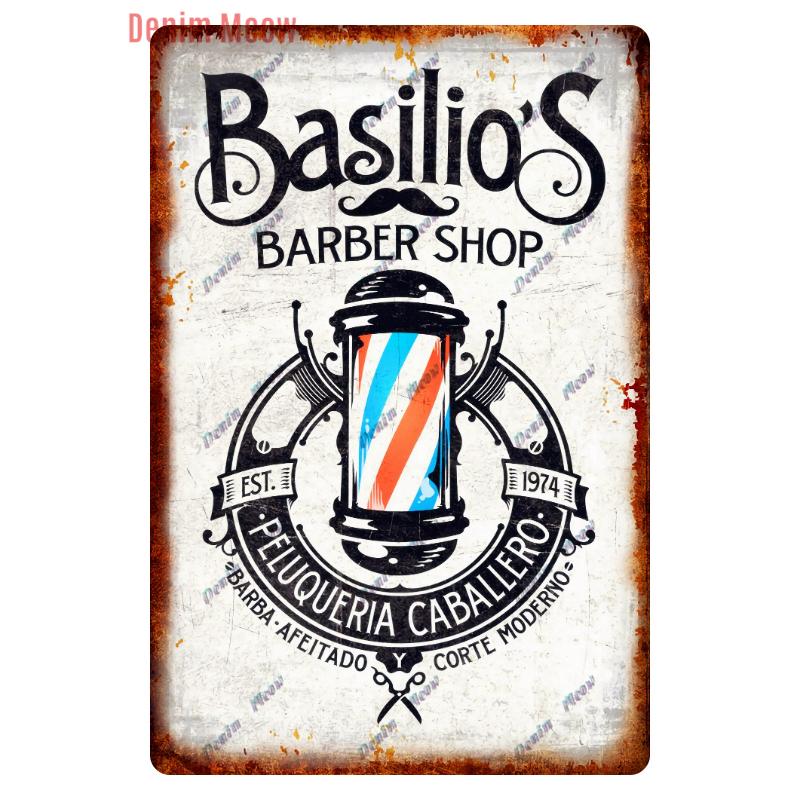 Hair Cutting Retro Plaque, Metal Signs, Barber Shop, Vintage Painting, Wall Posters, Bar, Pub, Shave & Haircut, Home Decor, WY28