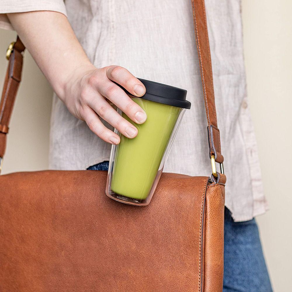 1/2/6 Stück Klare doppelwandige Glas-Kaffeebecher Spülmaschinenfest Reise-Kaffeebecher Heiß- oder Kaltgetränk