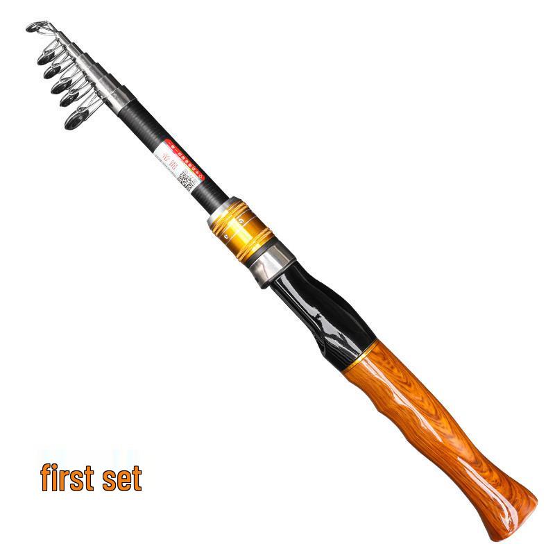 Telescopic Mini Portable Lure Fishing Rod - Short and Long-Casting, Small and Compact Design 1.6m Gun Handle Single