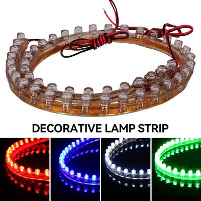 Motosiklet F5 Yuvarlak Lamba Boncukları LED Şerit Işık Esnek Bant Halat Şerit Ray Bant Lambası Araba İç Atmosfer Işıkları 12V #469827