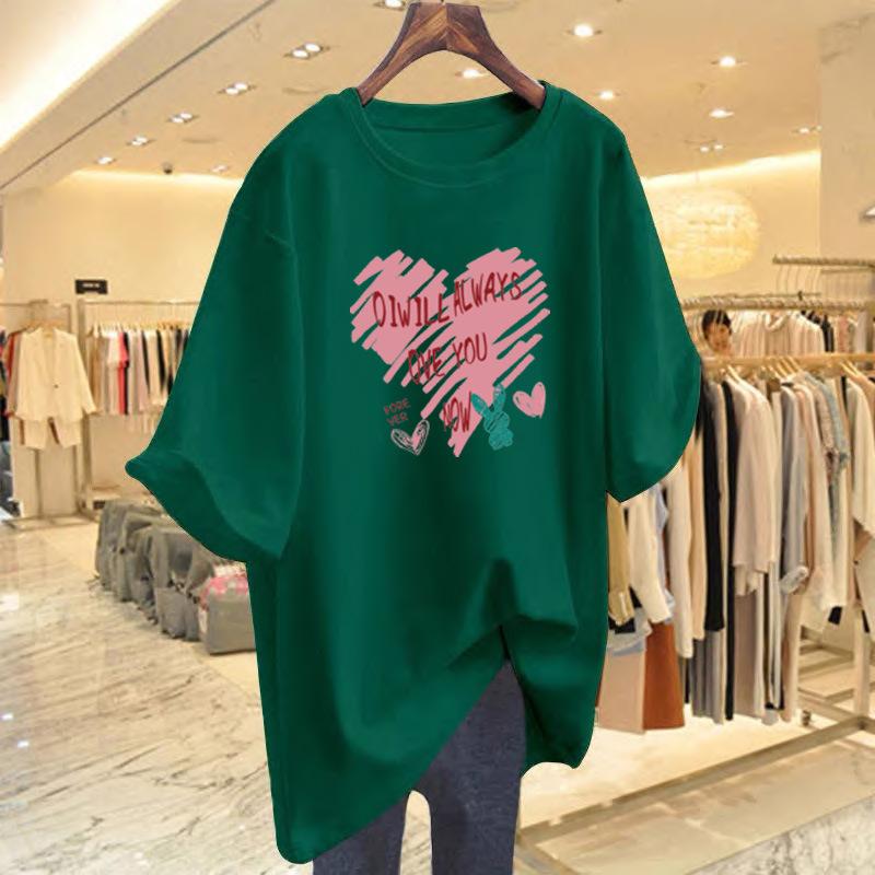 White Cotton Short-sleeved T-shirt Women's Ns Tide 2025 New Large-size Women's Clothing Summer Loose Belly Cover Half-sleeved Top