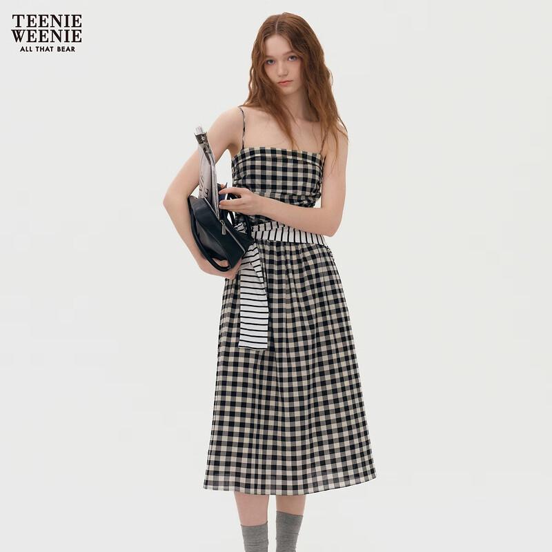 Teenie Weenie Women's 2026 Summer Plaid A-Line Long Dress