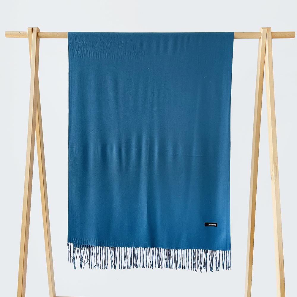 Autumn and winter scarf women's monochrome sheep sticky imitation cashmere scarf warm shawl versatile fringed scarf shawl