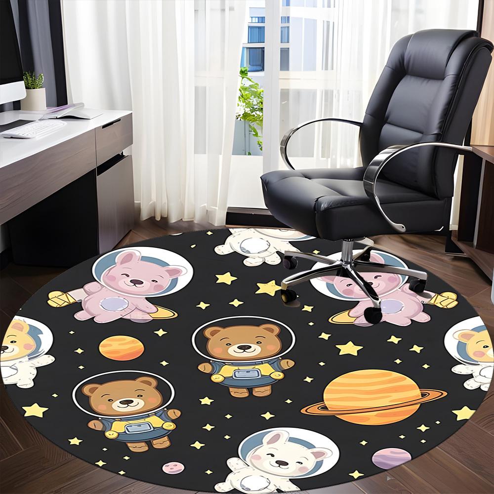 1PC Space Bears Chair Carpet for Office, Indoor Non-Slip Washable Carpet, Soft Comfortable Mat For Office Room Yy250930194