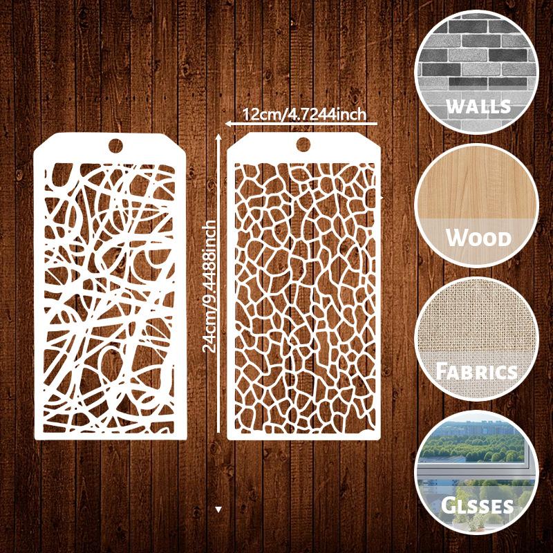 15pcs/set Reusable Stencils Floral Painting Template Washable Textured Flower for Journaling Scrapbook Art