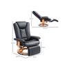 Fernsehsessel - MUVOE - Verstellbar und drehbar - Schwarzes Leder - Max. Belastung. 150 kg - Ultimer Komfort