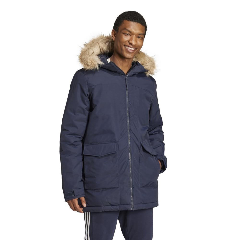 Adidas Paveric Fur Parka in Legend Ink Men's (JUC84) (IX8887)