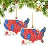 3pcs US Election Map Ornament 2025 2D Acrylic 2025 Election Results Map President Won Again Election Christmas Tree Decoration