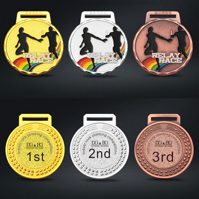 Marathon Gold Winner Award Medals With Neck Ribbon 3D Running Runner 1St 2Nd Trophy Various Sport Souvenir Prize Gift Customized