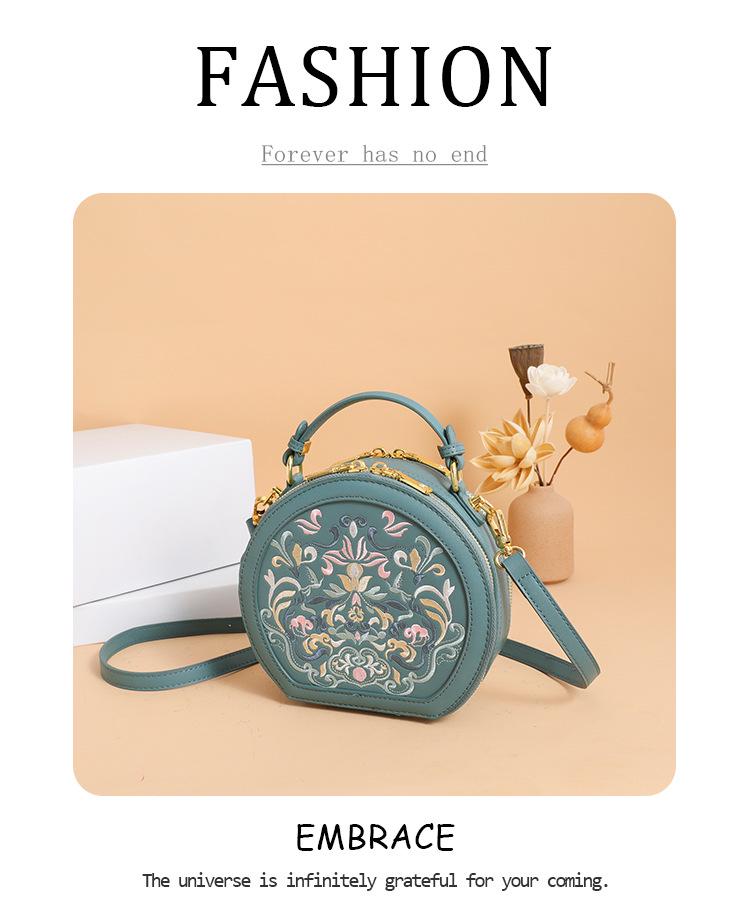 2025 Spring Women's Crossbody Bag: New Chinese Style, High-End Embroidered Small Round Handbag