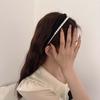 New Narrow Satin Pearl Double-Layer Headband for Women Retro Elegant Black White Pearl Hair Hoop Wedding Hair Accessories