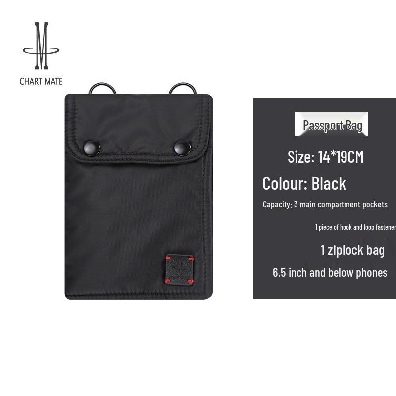 Unisex Travel Passport Holder with Lanyard - Double-Layer Neck Pouch for Secure Document Storage