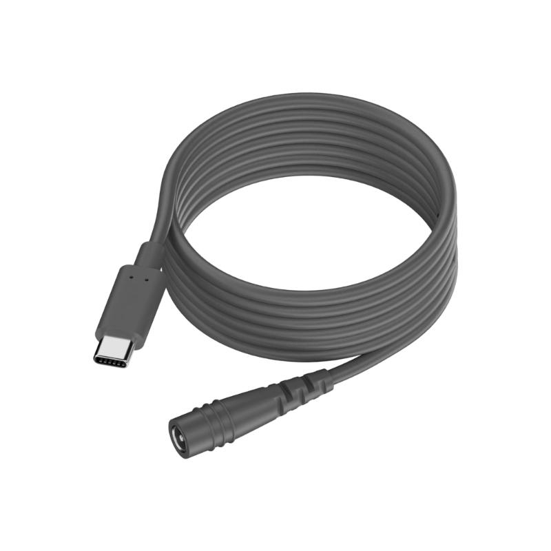 50cm-10m USB C Male To Mini DC5.5x2.1mm Female Waterproof Charging Cable for Outdoor Easy To Install Extension Cord