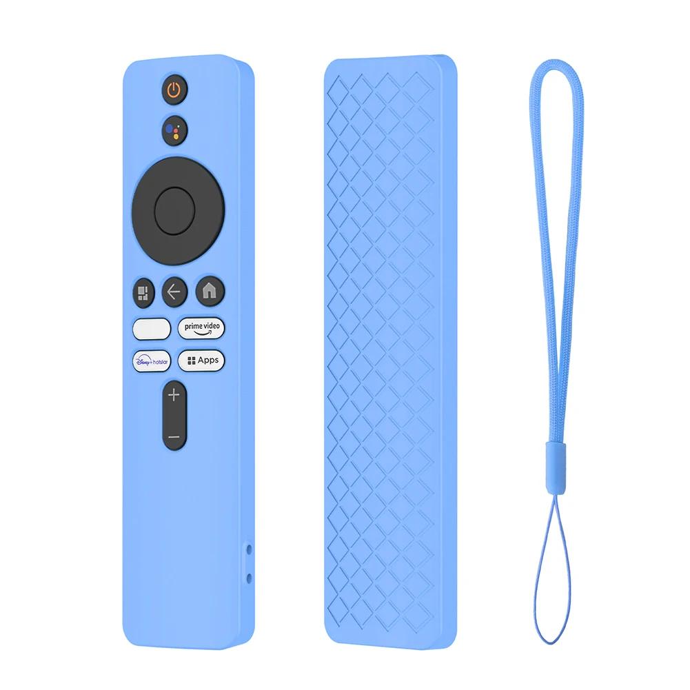 

Protective Cover Silicone Remote Control Cover Protector with Lanyard Shockproof Accessories for Xiaomi 4K TV MiBoX 2nd Gen озеро синього кольору