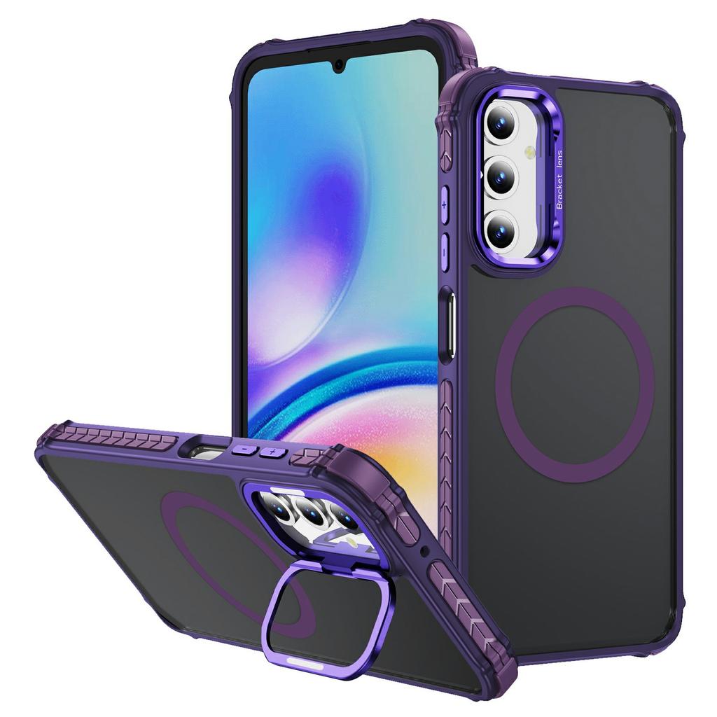 For Samsung Galaxy A25 5G (Global) (161mm) Case with Lens Kickstand Matte Back Cover Magnetic Case