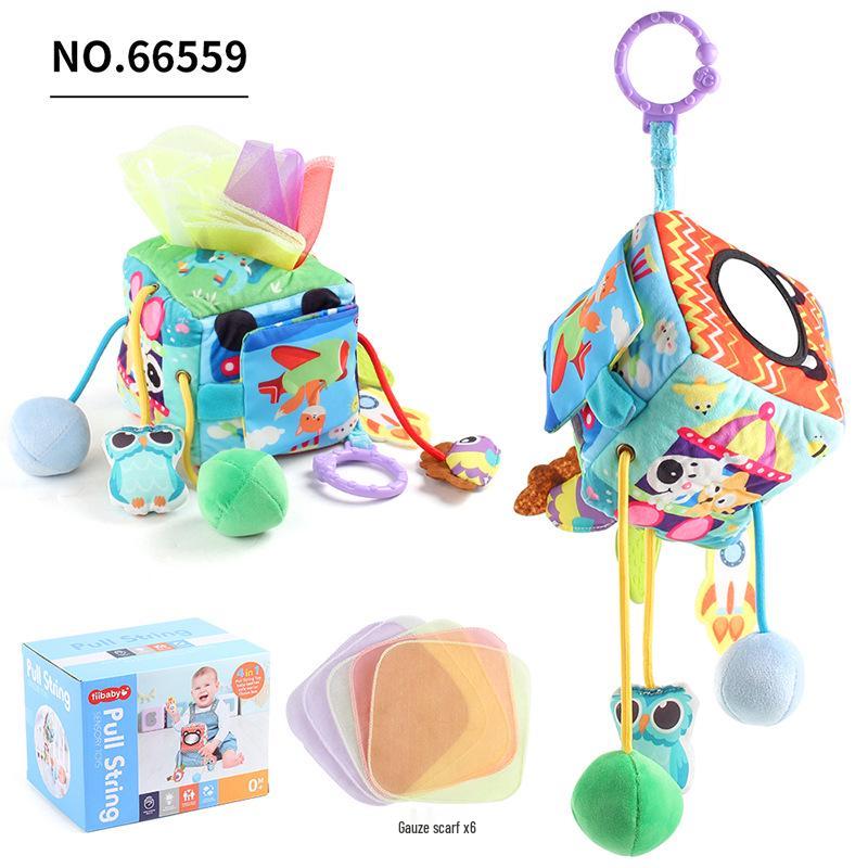 Crab Pull-String Stroller Mobile: Newborn Baby Soothing Rattle Toy