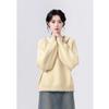 Gelber Reverskragen Damen Strickpullover Einzigartige Schnalle Modisches Damenoberteil Koreanischer Lässiger Lockerer Pullover