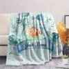 Custom Name Customizable Animal Banner Art Flannel Blanket, High quality Comfortable for All Seasons, Home Decor, Warmth and Comfort