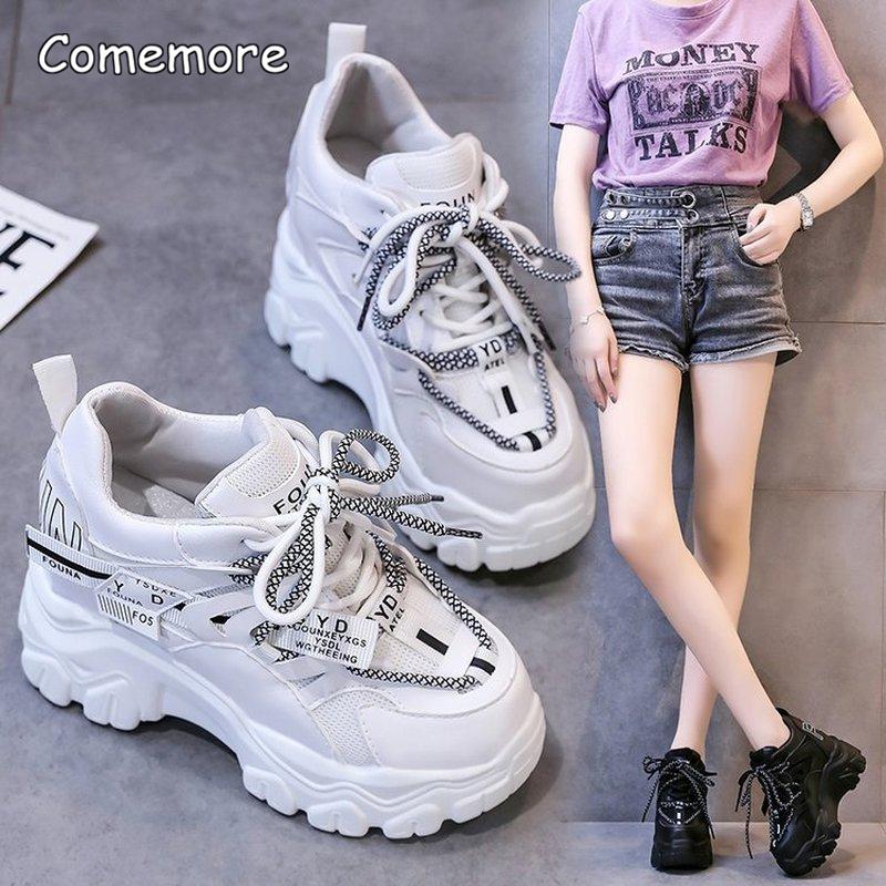 Fashion Comemore Summer Platform Woman Sneaker Heels for Women Women's Tennis Lace Up Comfortable Casual Sport Shoes Ladies Fashion 2025