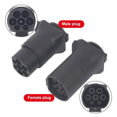 220V Type 2 Male/Female Plug To EU AC Socket EV Charging Adapter Portable 7pin IEC 62196-2 EV Charger EV Connector Convresion