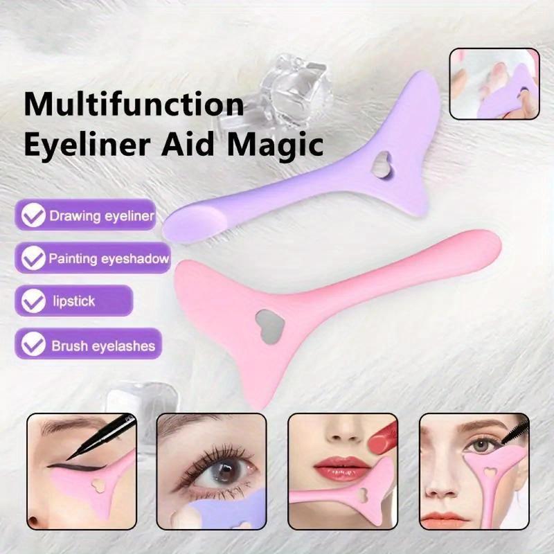 Multi-Combination Silicone Eyeliner Stencil and Cat Eyeliner Card Lash Eyeliner Aid Auxiliary Cream Mask Applicator Reusable Makeup Tool