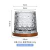 Creative Rotating Whiskey Glasses, Hand-Painted Rotating Rotating Rotating Glasses, with Wooden Tray, Decompression Glasses