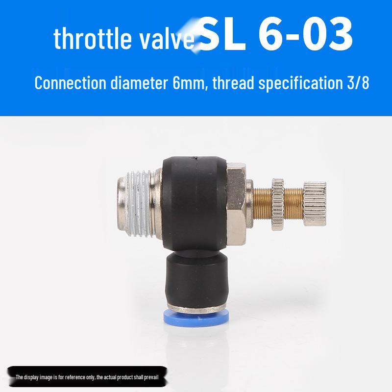Trachea Connector PC8-02 Male Thread Quick Elbow Insert Pneumatic Throttle Valve
