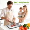 Titanium Cutting Board for Kitchen Double Sided Design Pure Titanium Metal Side for Meat Fish Wheat Straw PP Side for Fruits Vegetables Dishwasher Sa