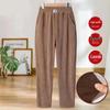 Plus Size Women's Winter Fleece-Lined High Waist Straight Leg Pants