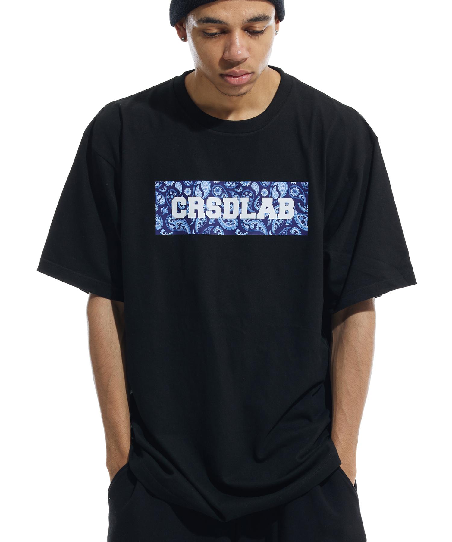 Cream Soda Lab Paisley Boxy Short Sleeve Tee Black L