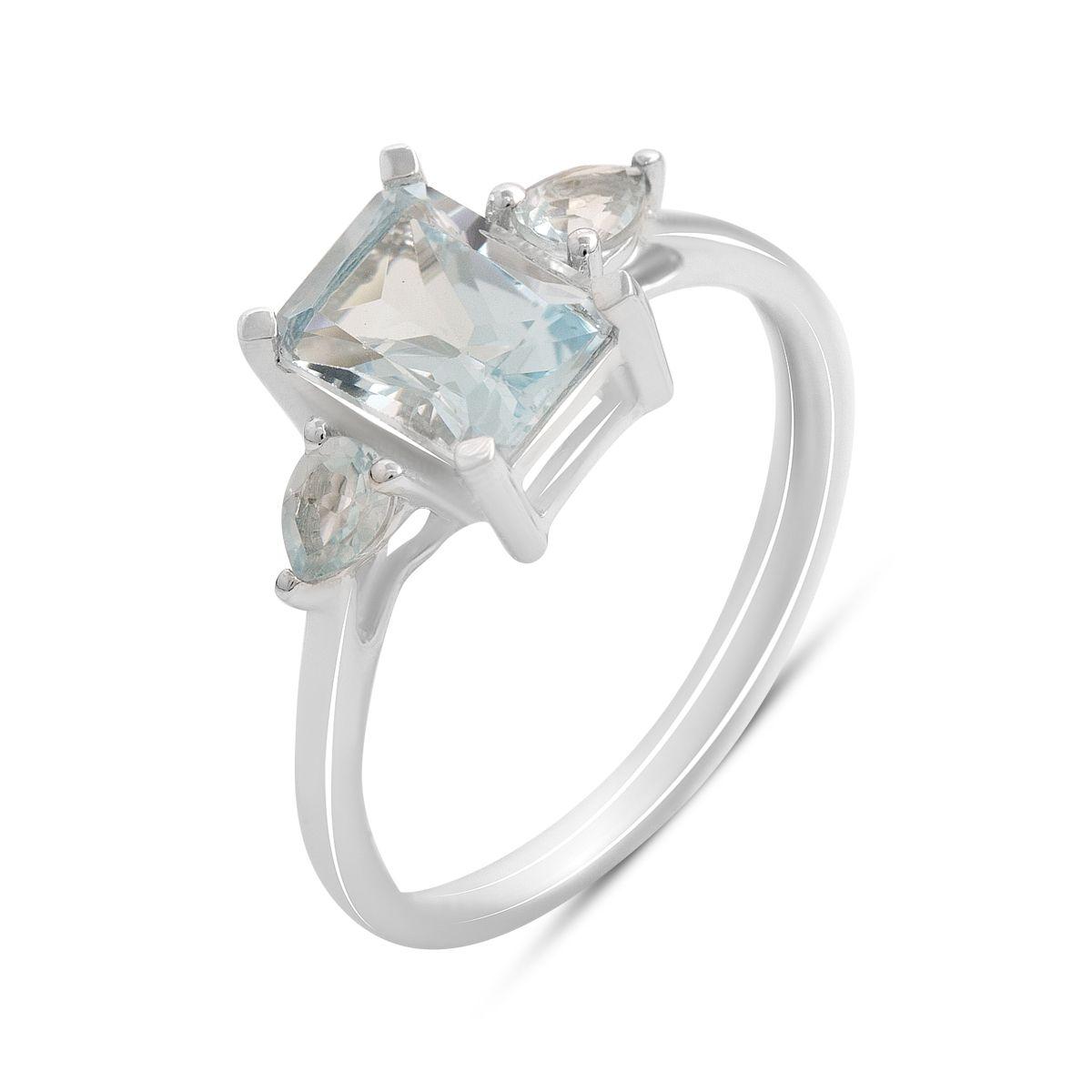 

Серебряное кольцо с натуральным топазом 2.25ct, вес изделия 2,37 гр (2206903) 18 небо синє світло кольору